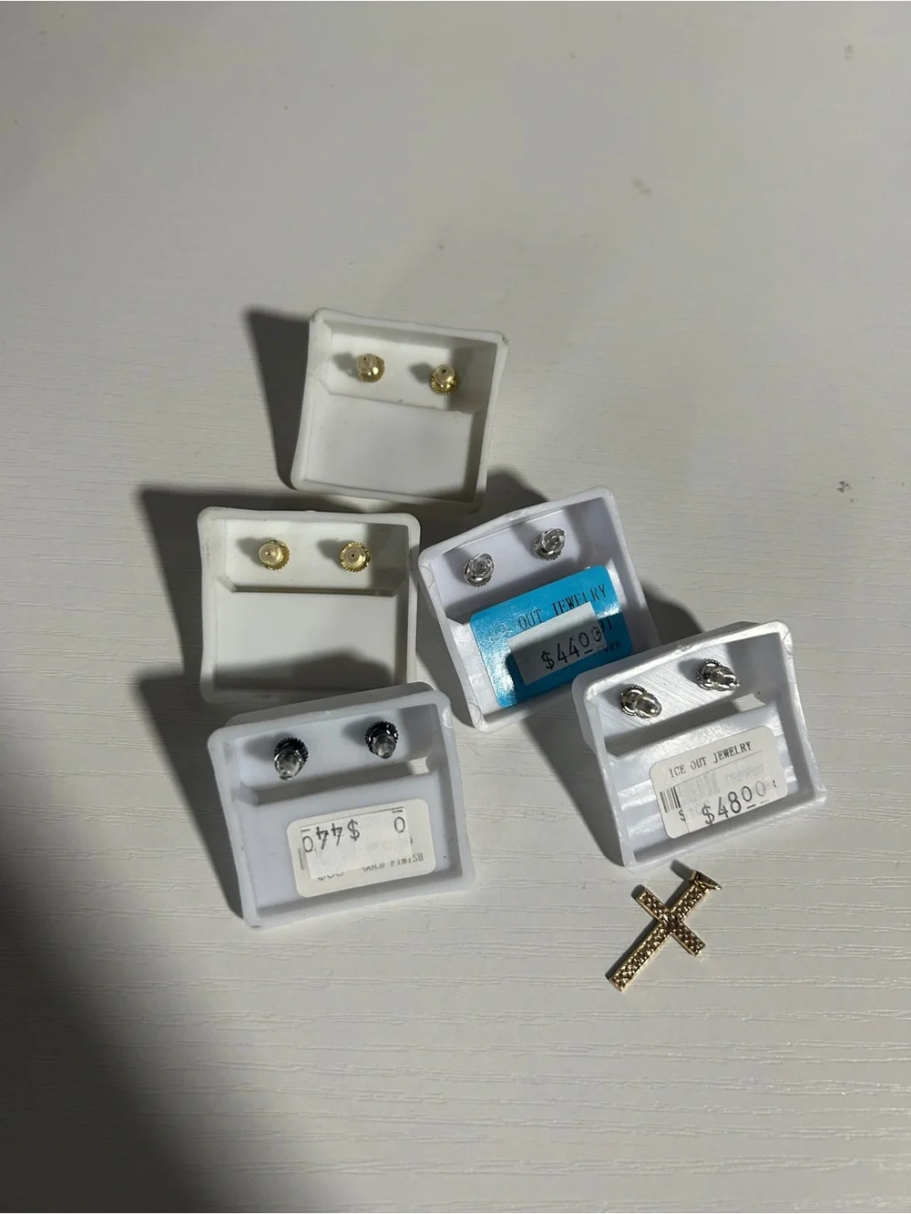 Assorted Men’s Stud Earrings Set - Silver and Black